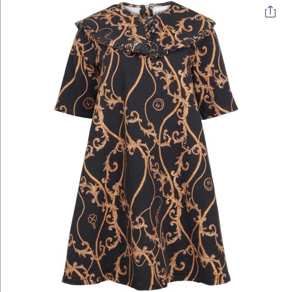 GANNI woman denim printed dress NWT